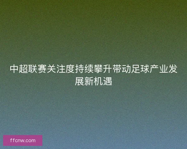 中超联赛关注度持续攀升带动足球产业发展新机遇