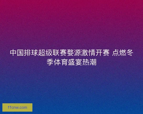 中国排球超级联赛婺源激情开赛 点燃冬季体育盛宴热潮