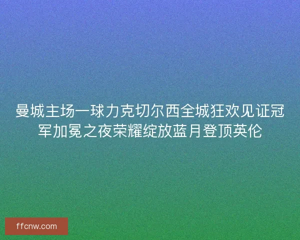 曼城主场一球力克切尔西全城狂欢见证冠军加冕之夜荣耀绽放蓝月登顶英伦